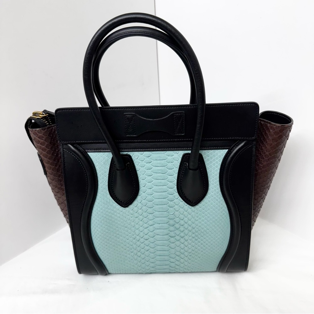 Celine Multicolor Leather And Python Luggage Bag - image 4